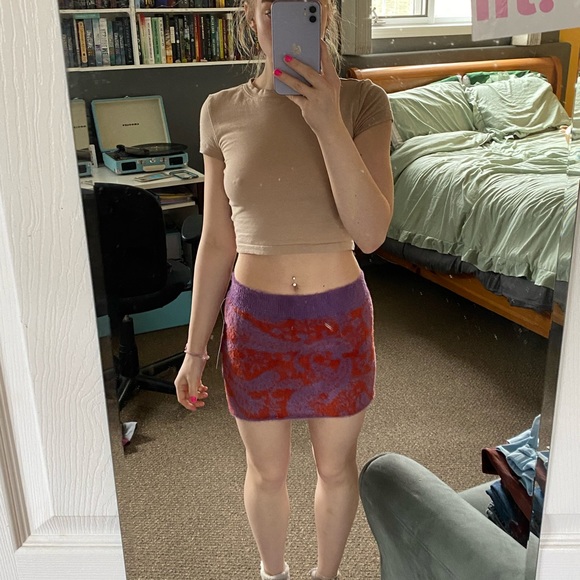 never worn fuzzy urban outfitters skirt❤️💜 - Picture 2 of 3
